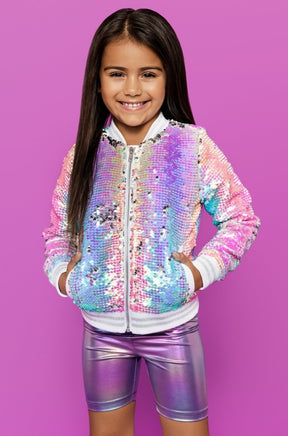 RAINBOW SEQUIN JACKET - JACKETS