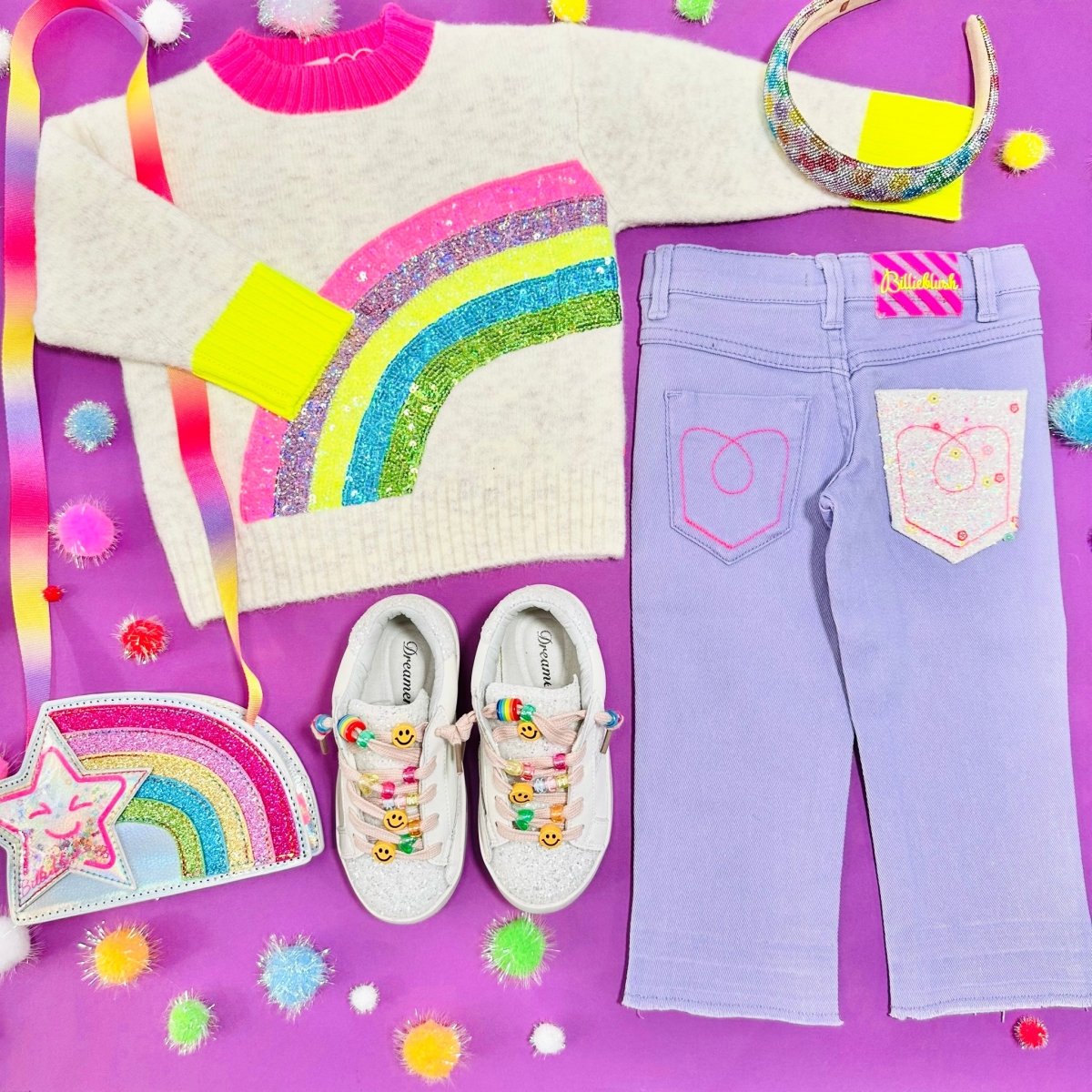 RAINBOW SEQUIN KNITTED SWEATER - BILLIEBLUSH