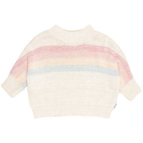 RAINBOW STRIPE KNITTED SWEATSHIRT (PREORDER) - HUXBABY