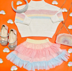 RAINBOW TULLE SKIRT - HUXBABY