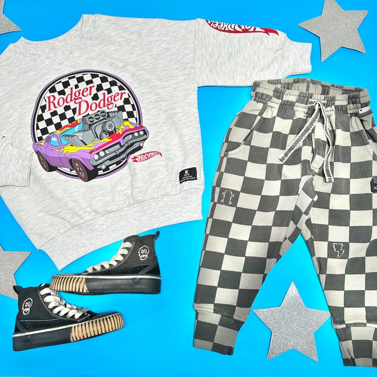 ROAD RUNNER CHECK SWEATPANTS - MUNSTER KIDS