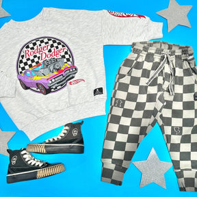 ROAD RUNNER CHECK SWEATPANTS - MUNSTER KIDS
