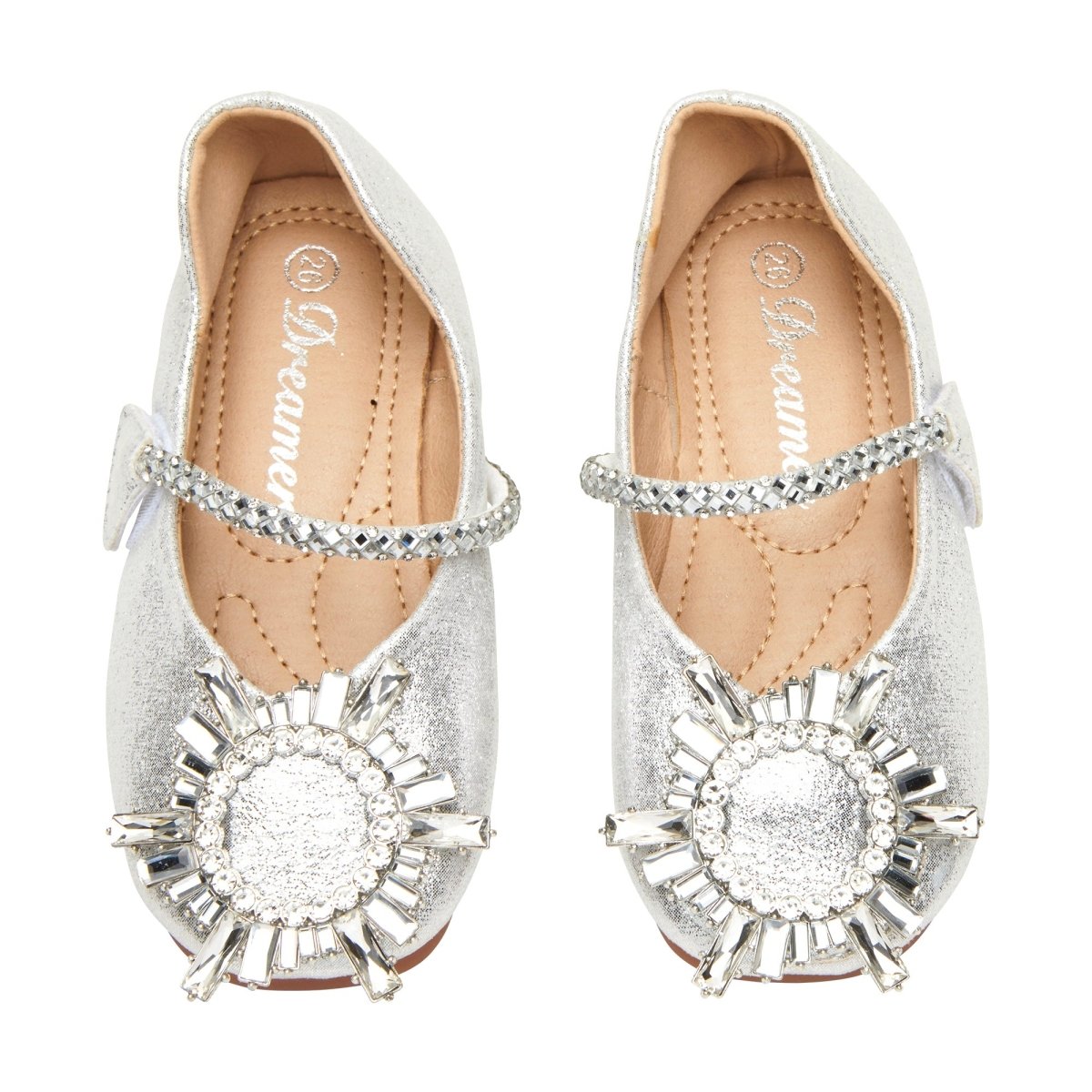 ROUND CRYSTAL METALLIC SHOES - MINI DREAMERS