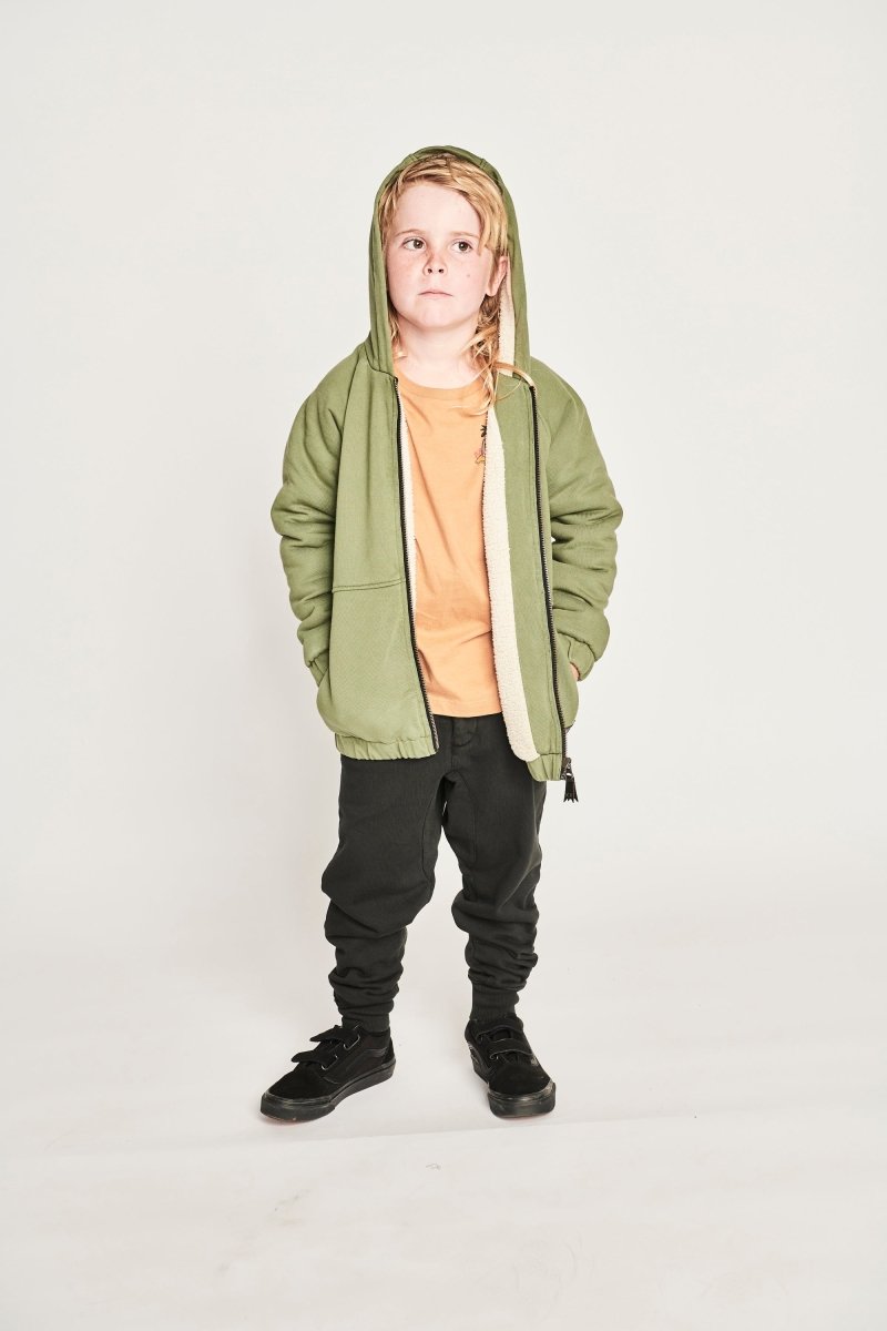 RUGGED SHERPA ZIP UP HOODIE JACKET - MUNSTER KIDS