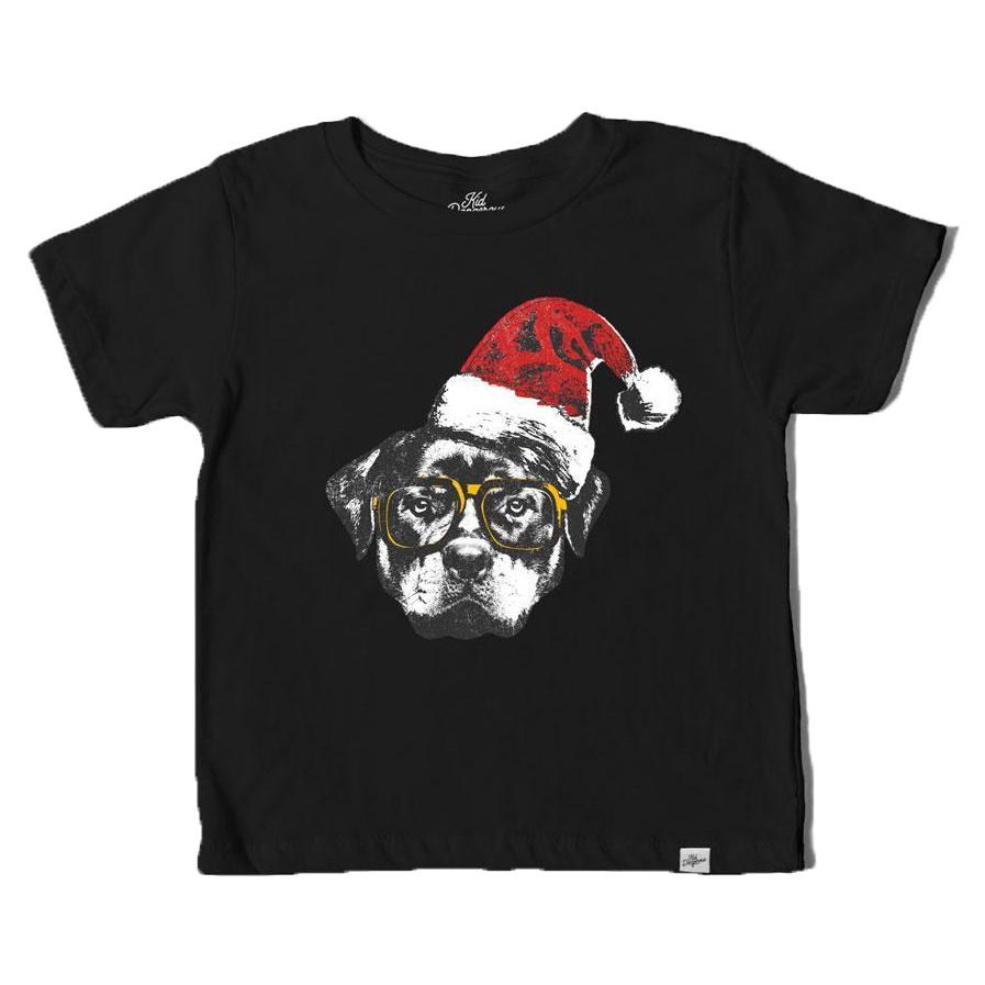 SANTA DOG TSHIRT - SHORT SLEEVE TOPS