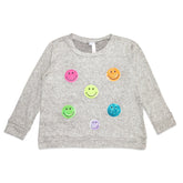 SEQUIN SMILEY FACE HACCHI SWEATSHIRT - MALIBU SUGAR