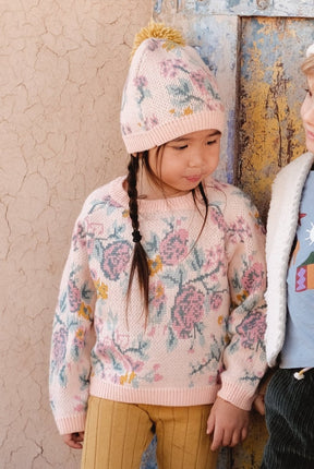 SEYLAN FLOWERS KNITTED SWEATSHIRT (PREORDER) - LOUISE MISHA KIDS