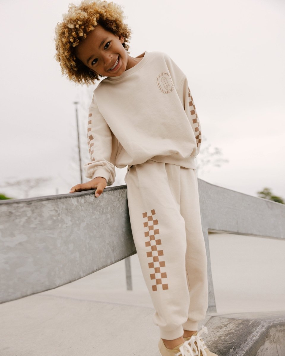 SKATE OF MIND CHECKERED SWEATPANTS - RYLEE + CRU