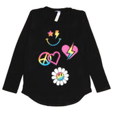 SMILE ICONS LONG SLEEVE TSHIRT - MALIBU SUGAR