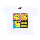 SMILEY FACE COLOR BLOCK TSHIRT - FLOWERS BY ZOE