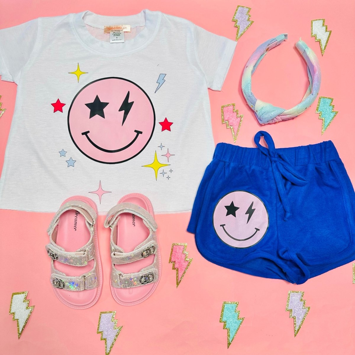 SMILEY FACE HACCI SHORTS - SPARKLE BY STOOPHER