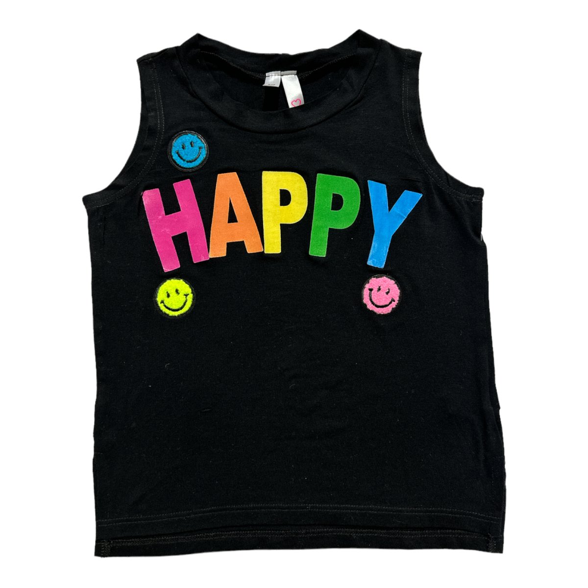 SMILEY FACE HAPPY TANK TOP - MALIBU SUGAR