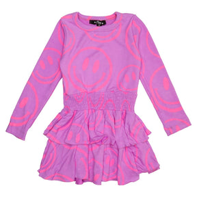SMILEY FACE RUFFLE DRESS - FLOWERS BY ZOE