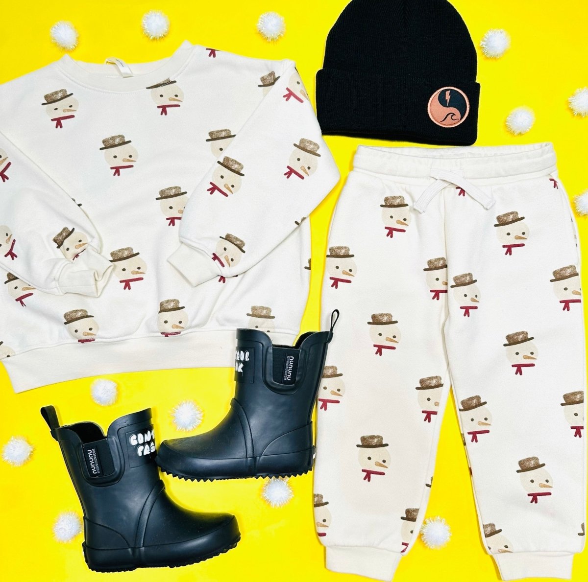 SNOWMAN SWEATSHIRT AND SWEATPANTS SET - RYLEE + CRU