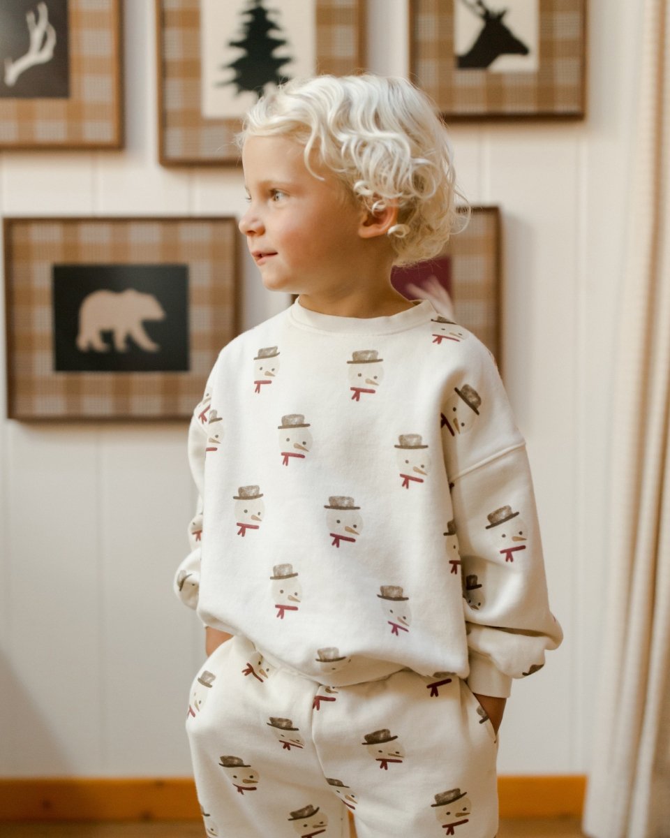 SNOWMAN SWEATSHIRT AND SWEATPANTS SET - RYLEE + CRU