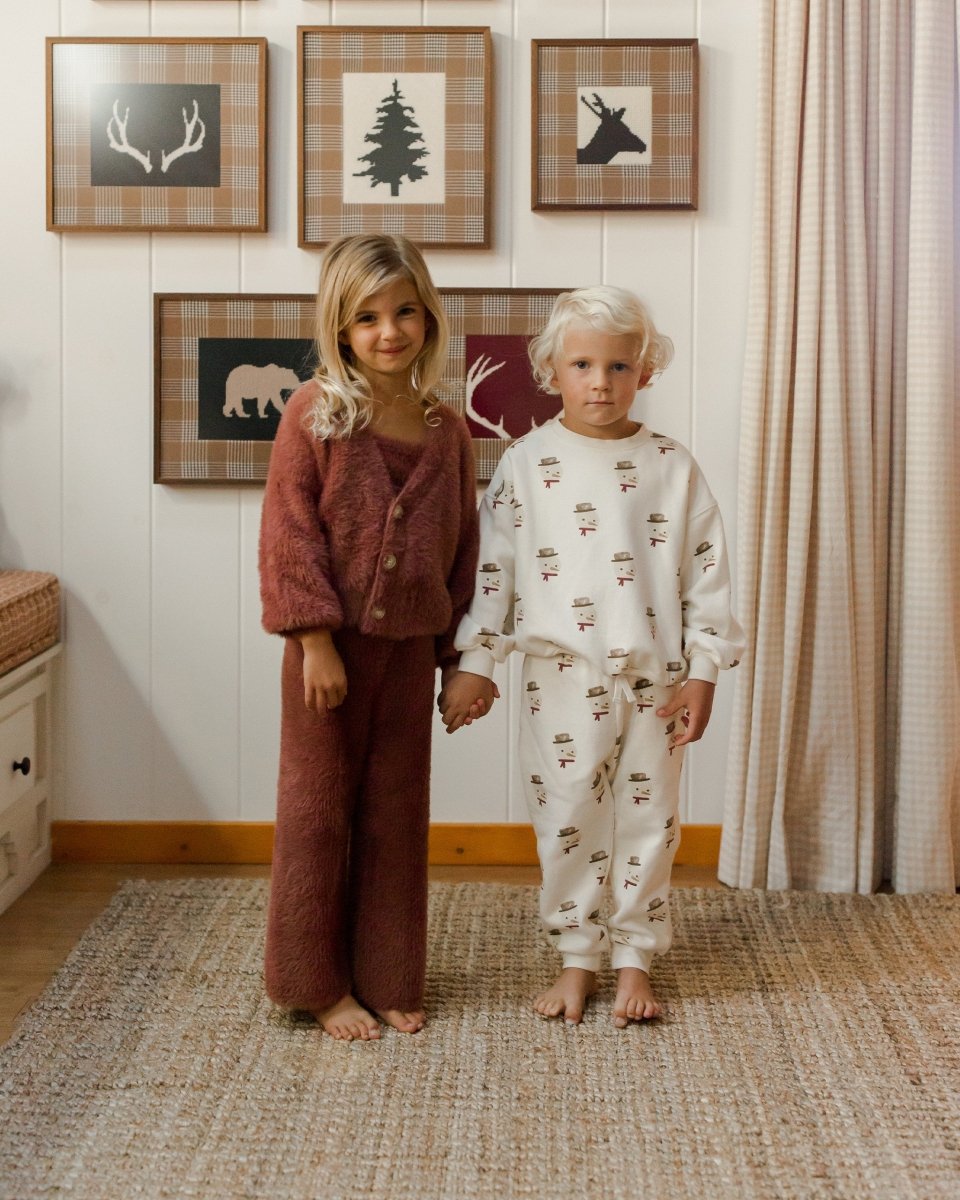 SNOWMAN SWEATSHIRT AND SWEATPANTS SET - RYLEE + CRU