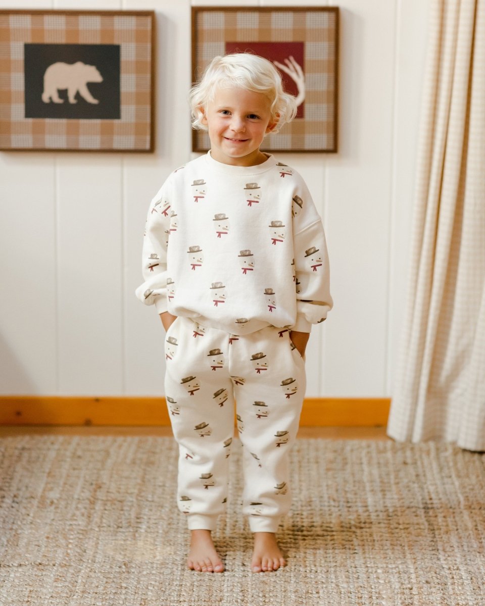 SNOWMAN SWEATSHIRT AND SWEATPANTS SET - RYLEE + CRU