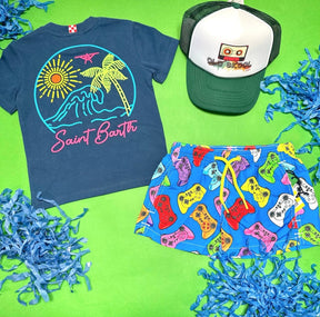 ST BARTH NEON EMBROIDERED TSHIRT - MC2 SAINT BARTH KIDS