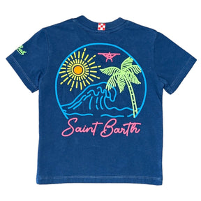 ST BARTH NEON EMBROIDERED TSHIRT - MC2 SAINT BARTH KIDS