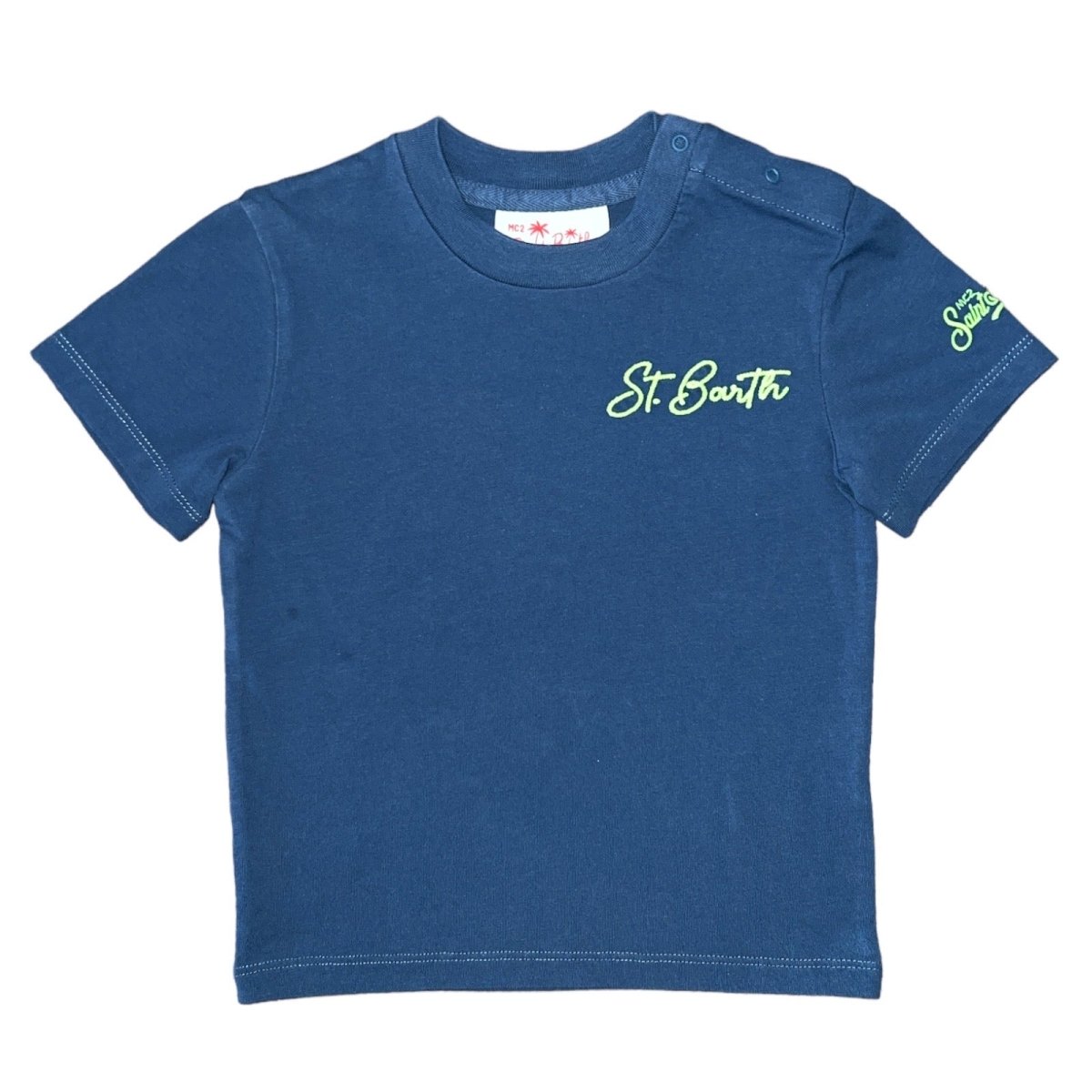 ST BARTH NEON EMBROIDERED TSHIRT - MC2 SAINT BARTH KIDS