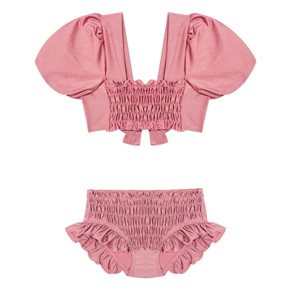 ST TROPEZ PUFF SLEEVE TWO PIECE BIKINI - TWO PIECE BIKINI