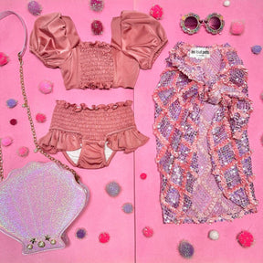 ST TROPEZ PUFF SLEEVE TWO PIECE BIKINI - TWO PIECE BIKINI