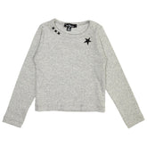 STAR RIBBED LONG SLEEVE TOP - FLOWERS BY ZOE