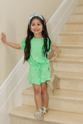 STARS NEON RUFFLE SHORTS - SHORTS