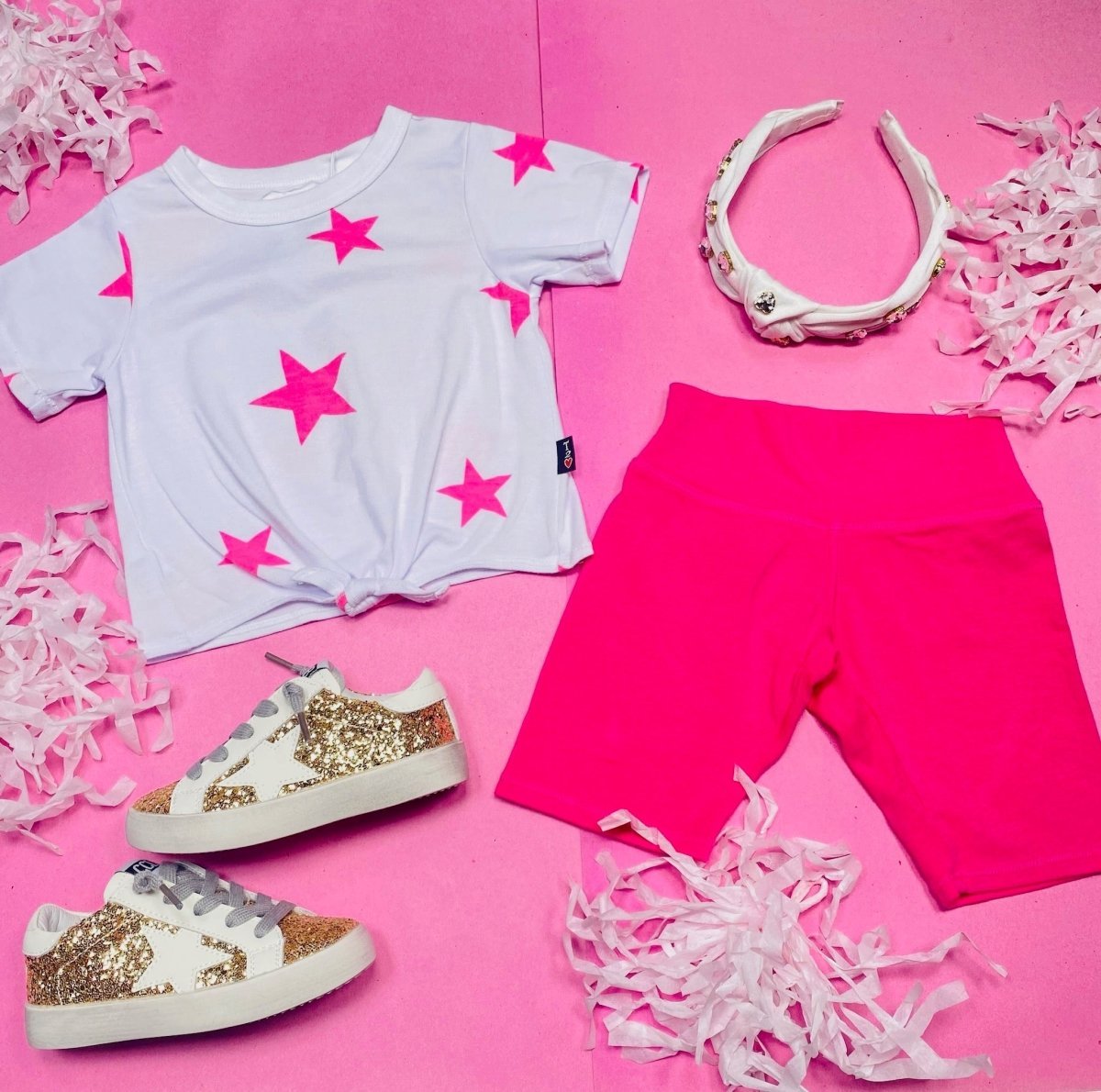 STARS TIE FRONT TSHIRT - SHORT SLEEVE TOPS