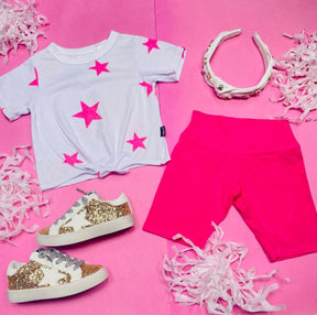 STARS TIE FRONT TSHIRT - SHORT SLEEVE TOPS