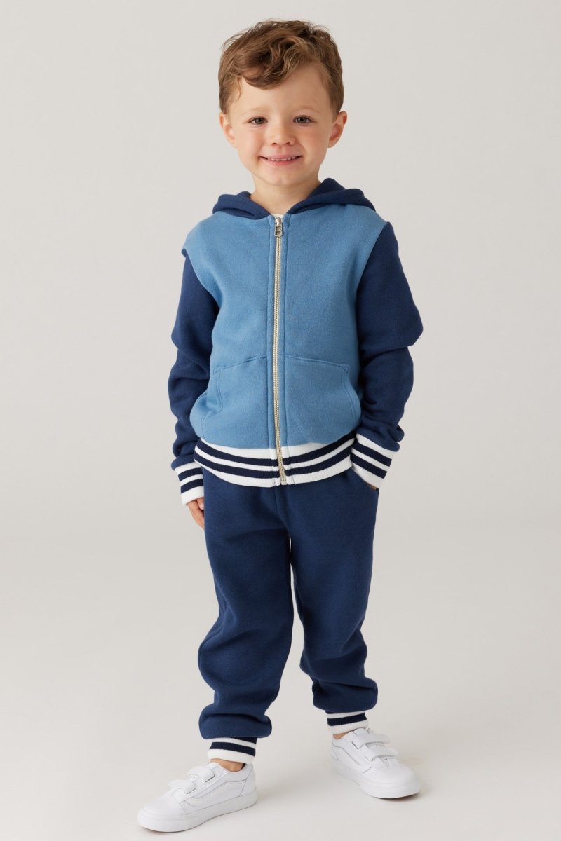 STRIPE COLORBLOCK ZIP UP HOODIE (PREORDER) - SOL ANGELES KIDS