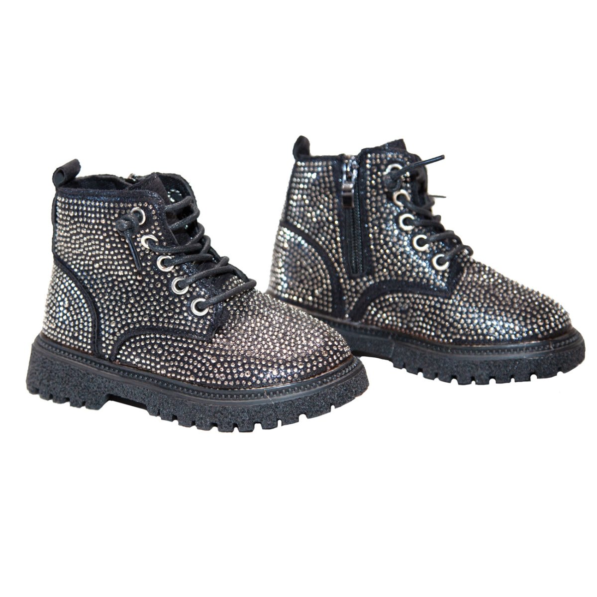 STUDDED LACE UP COMBAT BOOTS - BOOTS