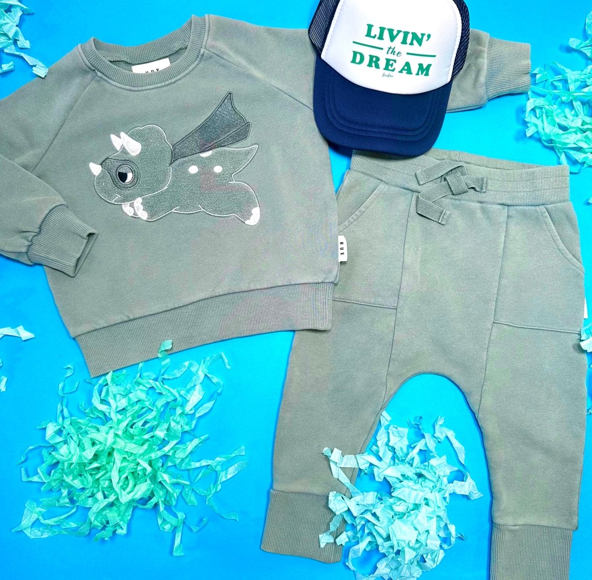 SUPER DINO SWEATSHIRT - HUXBABY