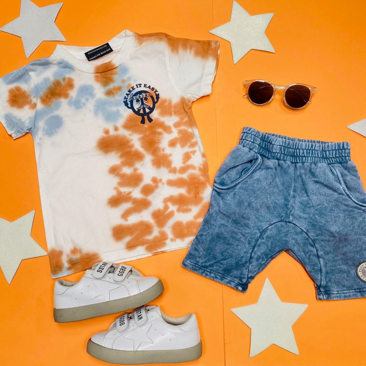TAKE IT EASY TIE DYE TSHIRT - SHORT SLEEVE TOPS