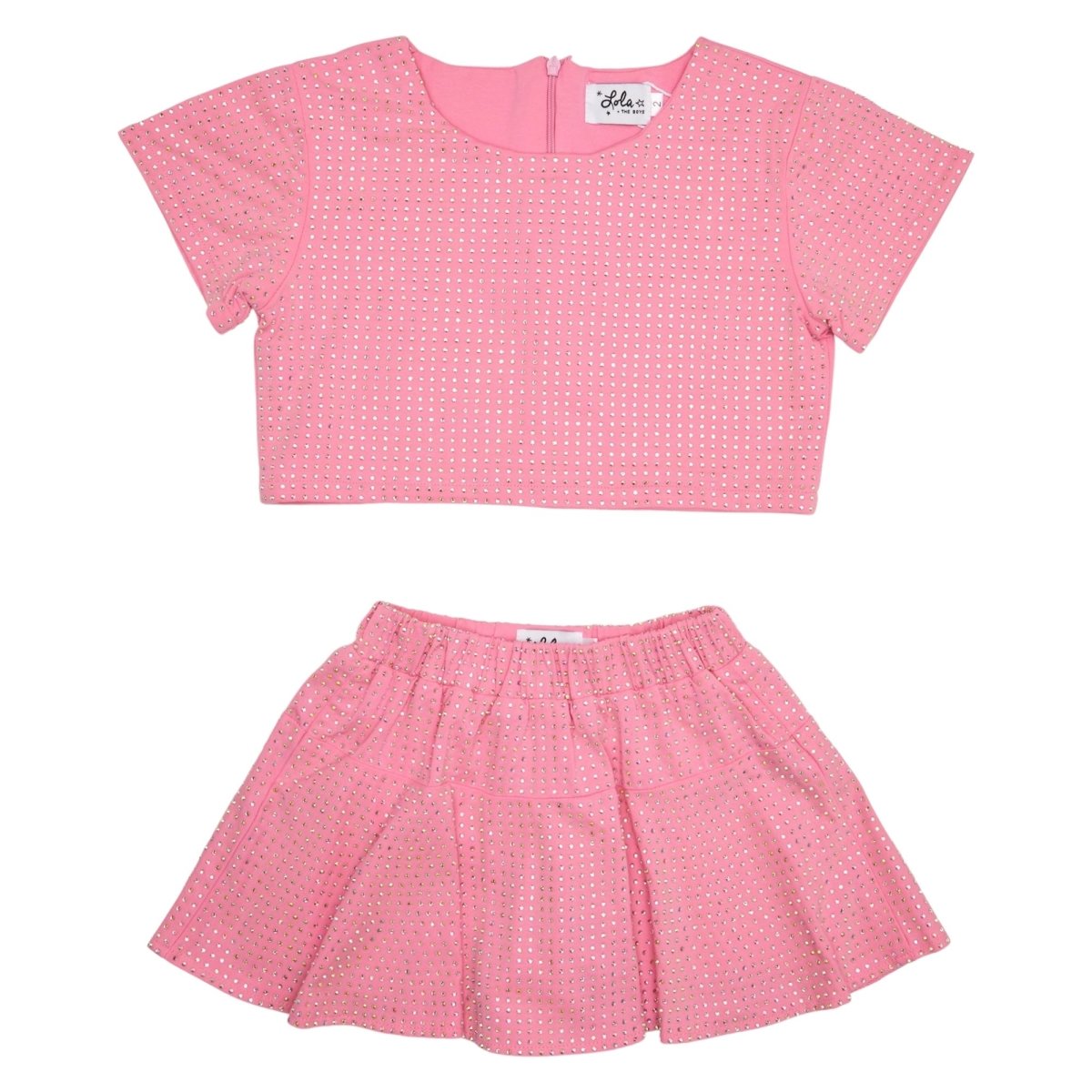 TAYLOR CRYSTAL CROP TOP AND SKIRTS SET - LOLA AND THE BOYS