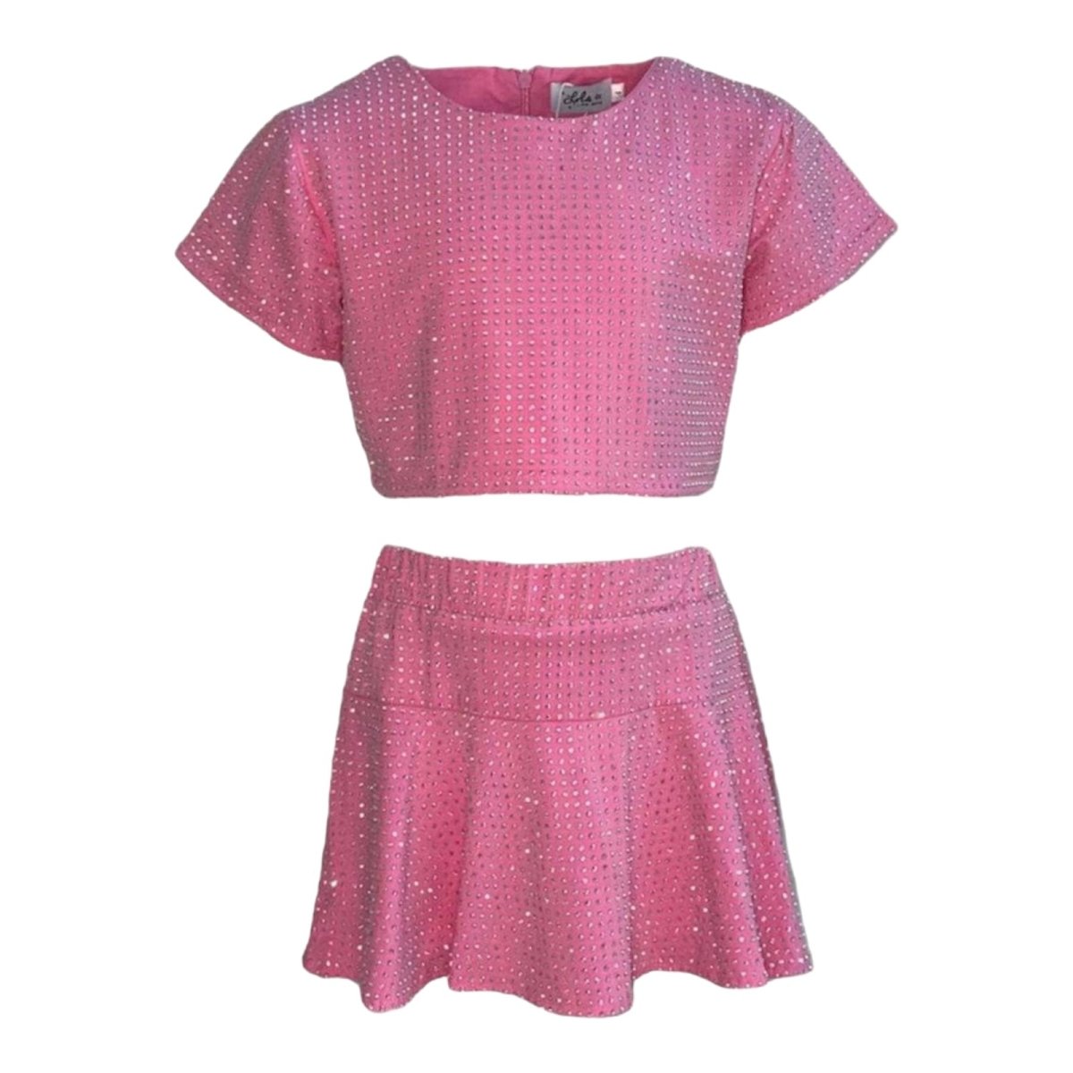 TAYLOR CRYSTAL CROP TOP AND SKIRTS SET - LOLA AND THE BOYS