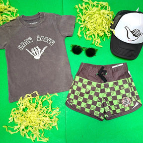 TEENAGE MUTANT NINJA TURTLES CHECKERED SWIM TRUNKS - SWIM TRUNKS