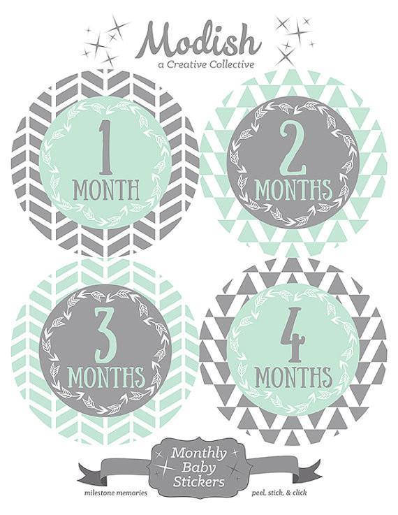 TRIBAL MONTHLY BABY STICKERS - MONTHLY STICKERS