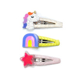 UNICORN + STARS NEON SNAP CLIPS - LILIES & ROSES
