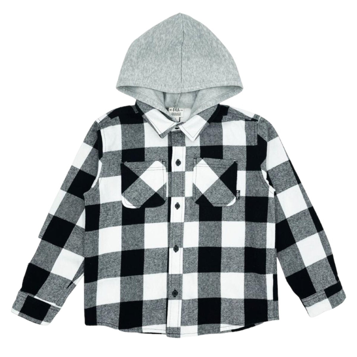 UPLAND FLANNEL BUTTON DOWN HOODED SHACKET (PREORDER) - FEATHER 4 ARROW