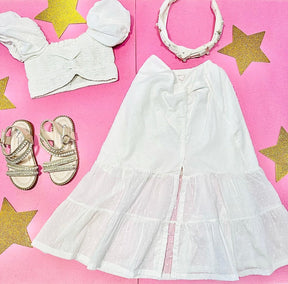 VALENTINA PUFF SHOULDER TOP AND MIDI SKIRT SET - LITTLE PEIXOTO