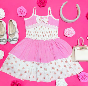 VINTAGE FLORAL SMOCKED DRESS - OOH! LA, LA! COUTURE