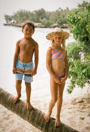 VINTAGE STRIPE SWIM TRUNKS - SWIM TRUNKS