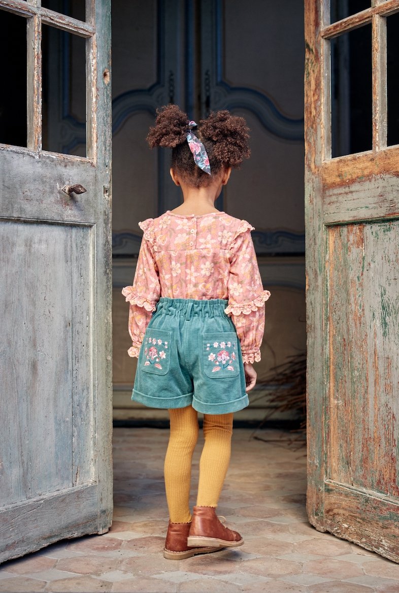 VIRGINIA THIN CORDUROY SAUGE SHORTS - SHORTS