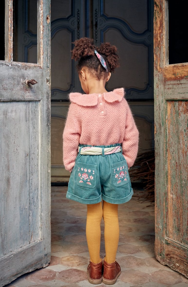 VIRGINIA THIN CORDUROY SAUGE SHORTS - SHORTS