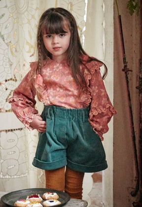 VIRGINIA THIN CORDUROY SAUGE SHORTS - SHORTS