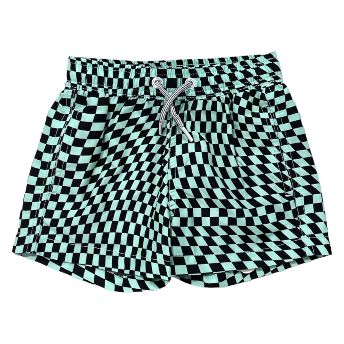 WARPED CHECKERED SWIM TRUNKS - BOARDIES