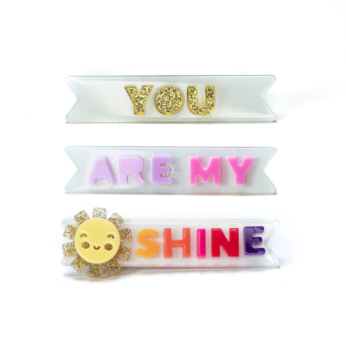 YOU ARE MY SUNSHINE ALLIGATOR CLIPS - LILIES & ROSES