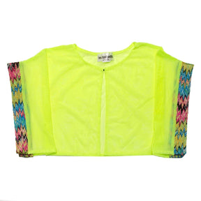 ZIG ZAG CROCHET NEON MESH COVER UP TOP - COVER UPS